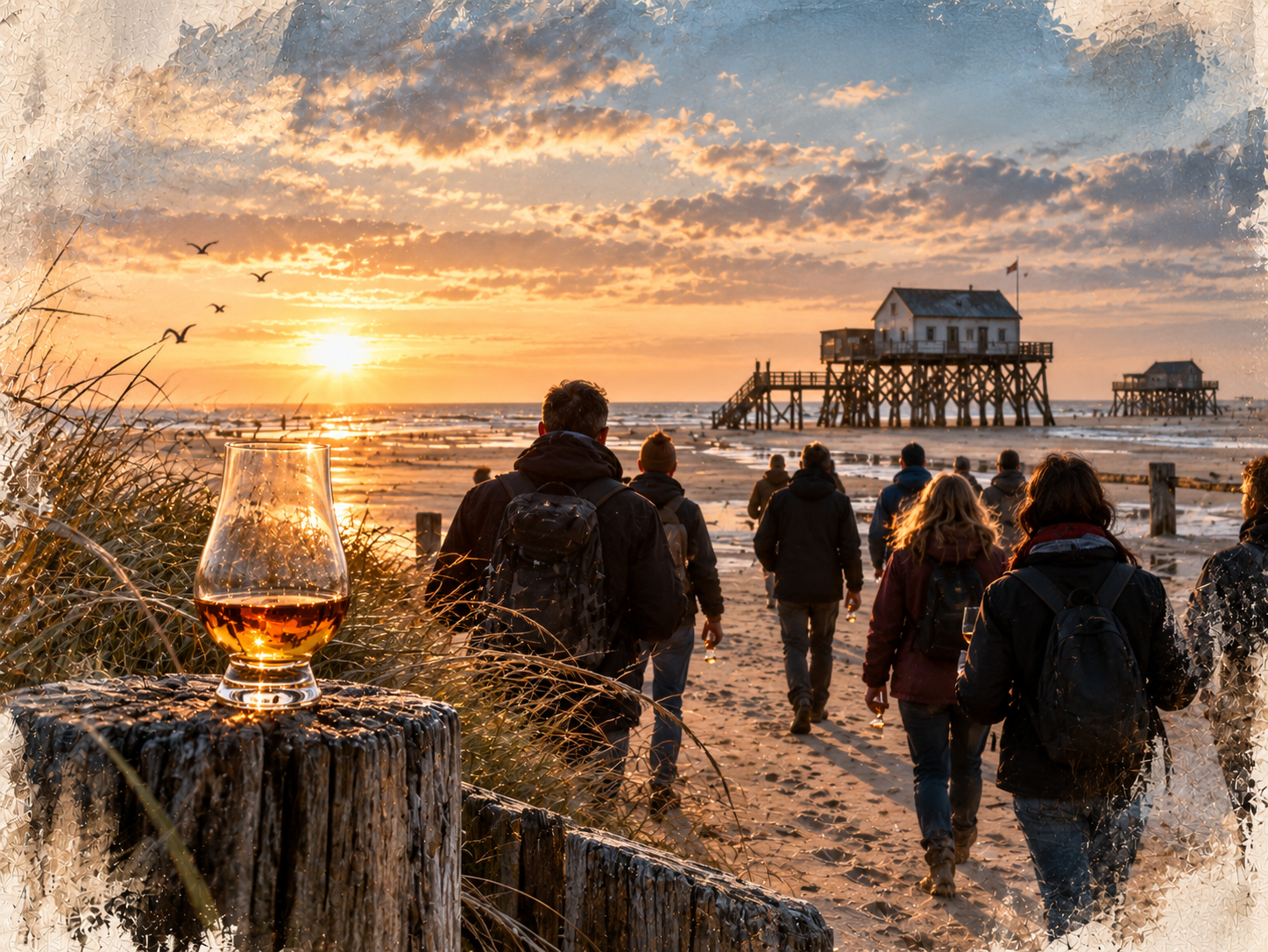 Whisky-Spaziergang durch die Dünen von St. Peter-Ording, Whisky und Weite