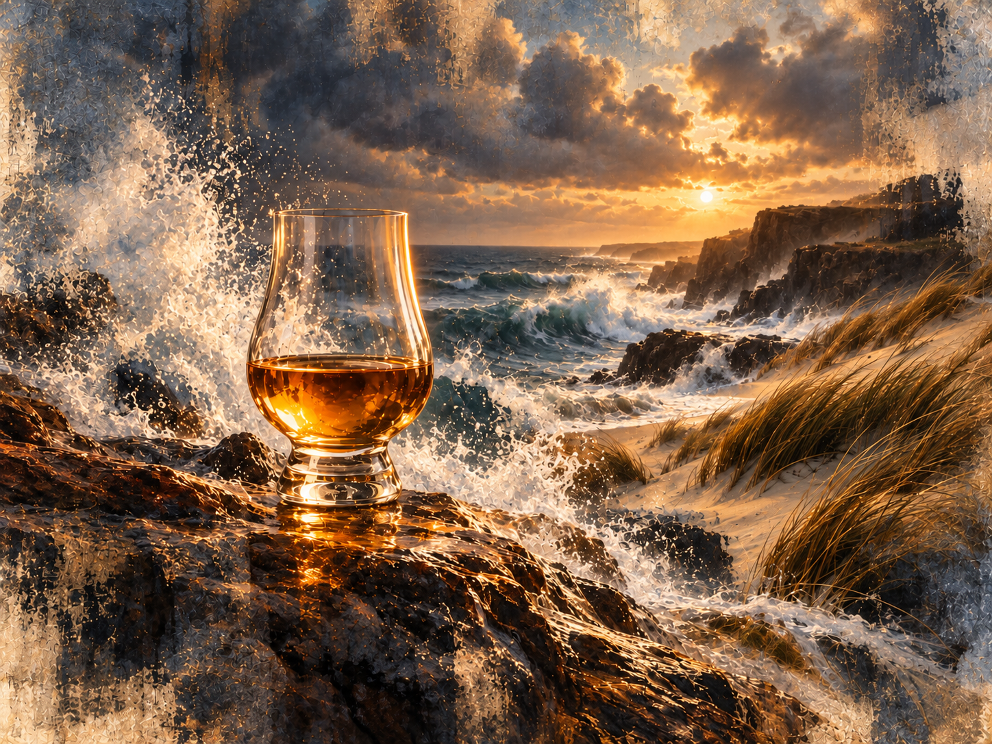 Whisky-Tasting am Strand von St. Peter-Ording, Whisky und Wind